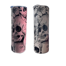 Load image into Gallery viewer, Floral skull tumbler
