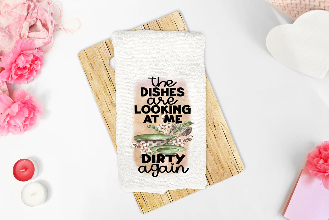 Dirty dishes towel