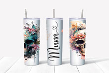 Load image into Gallery viewer, Floral skull tumblers
