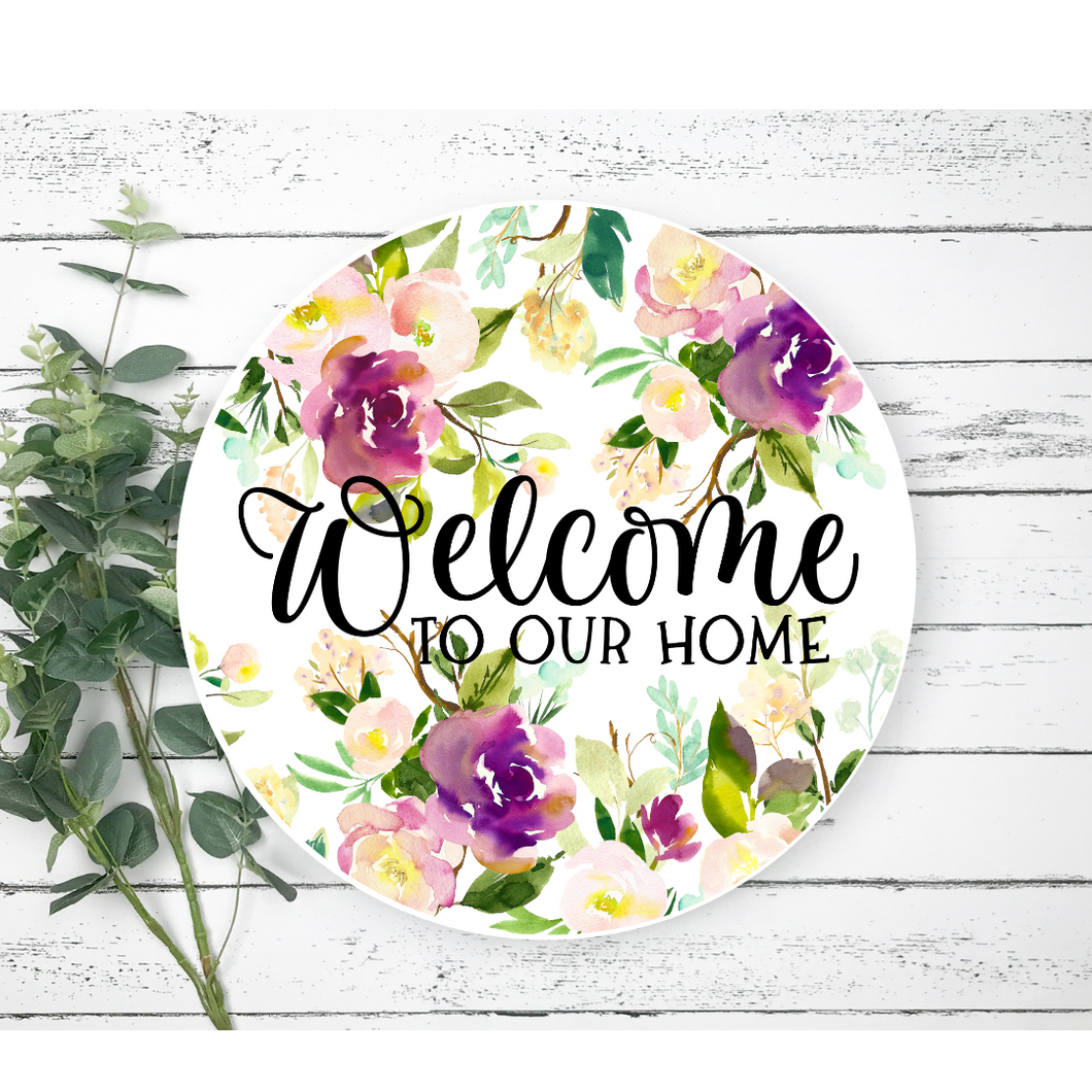 Welcome Violet Spring Violet welcome sign – 1 Eight Creative